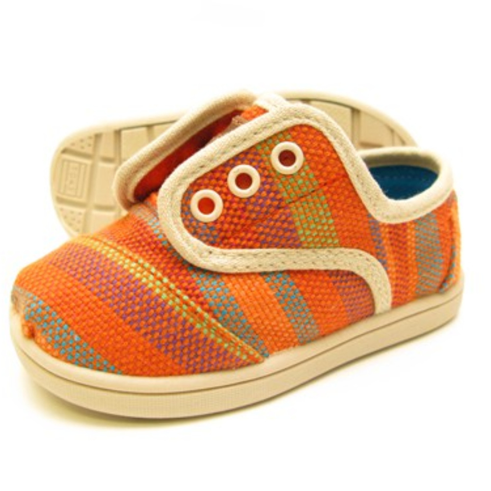 TOMS New Tiny Orange Tropic Cordones Toddler Shoes